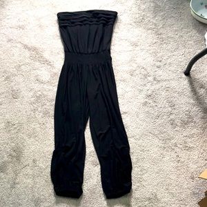 Black strapless jumpsuit